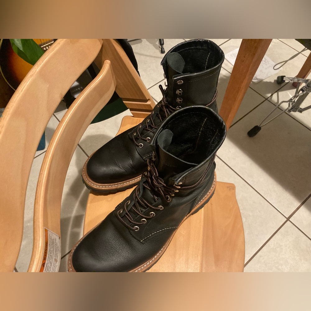 Red Wing Shoes Black Logger Boots #4501 - Picture 6 of 8